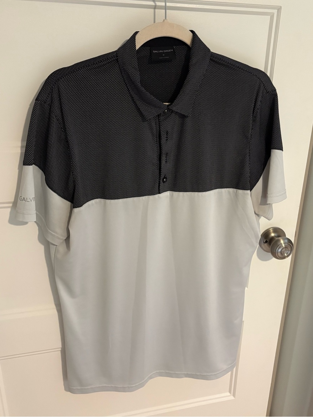 Galvin Green Two-Tone Grey & Black Polo Shirt